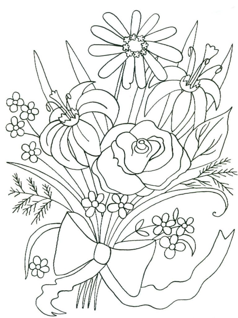 Desenhos de Flores para colorir - 80 imagens para impressão gratuita