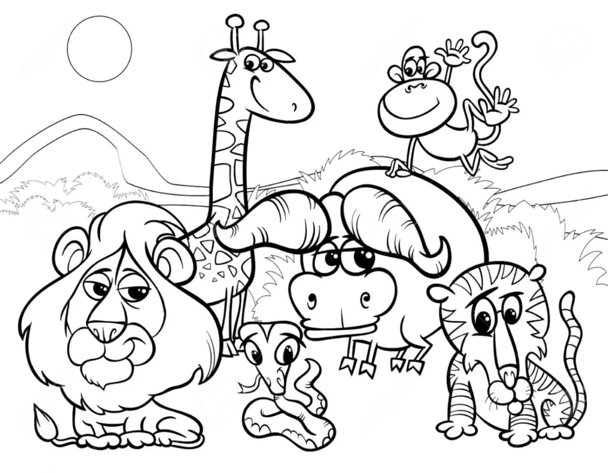Desenhos de Animais para Colorir. Imprima para crianças, 100 imagens