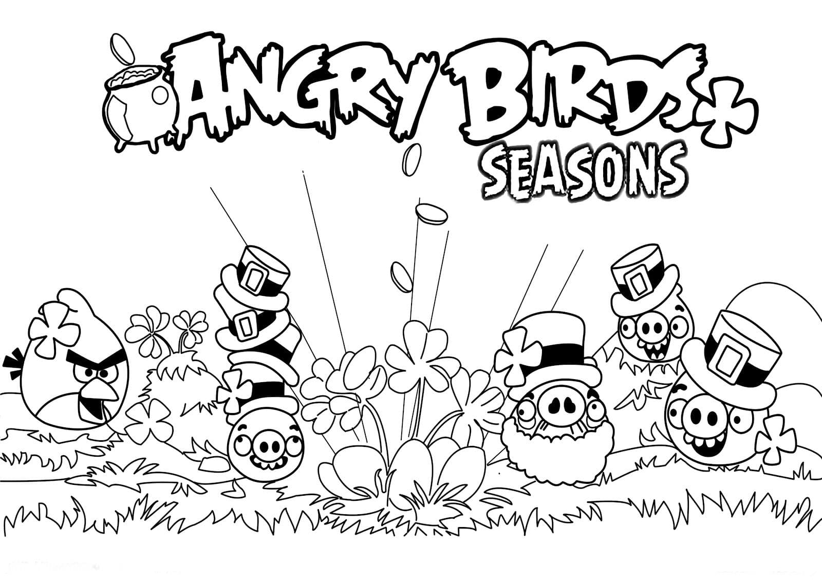 Ausmalbilder Angry Birds. Drucken Sie online für Kinder, beste Bilder