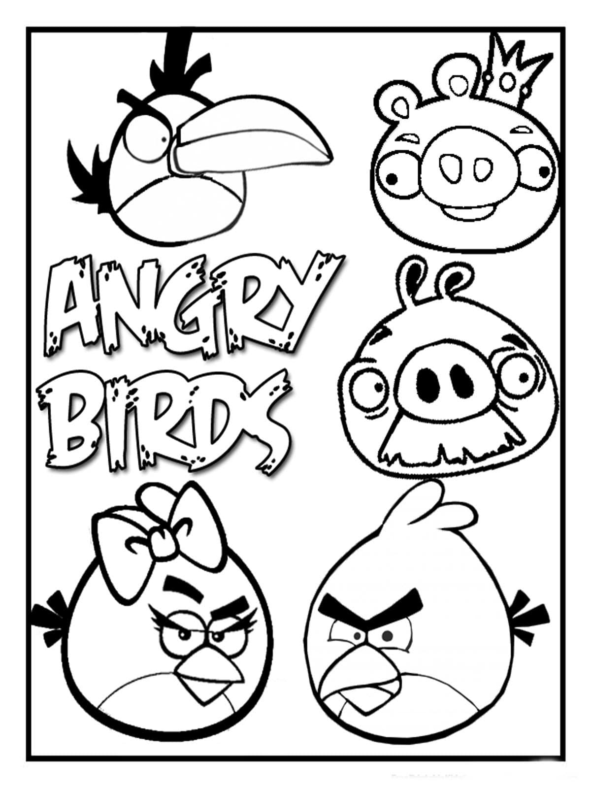 Dibujos para colorear Angry Birds. Imprime en línea para niños