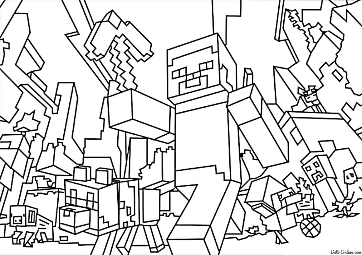 100 Desenhos para colorir Minecraft. A melhor coleção