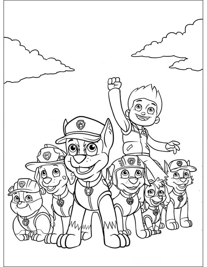 Disegni di Paw Patrol da colorare - 80 immagini per la stampa gratuita