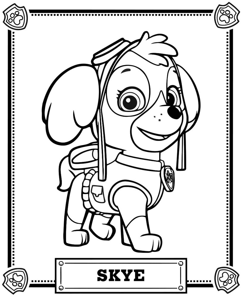 Desenhos de Patrulha Canina para colorir - 80 imagens para imprimir