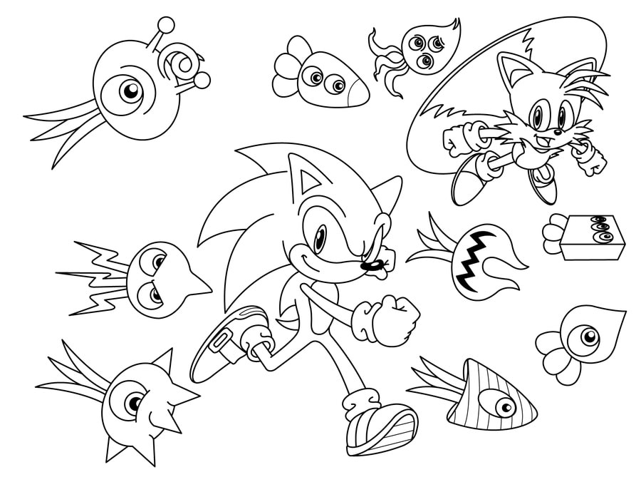 Coloriage Sonic à imprimer