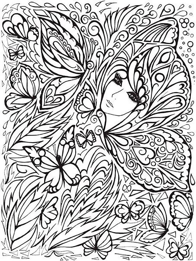 Complex Coloring Pages for 10- to 12-Year-Old Girls. Print Them for Free!