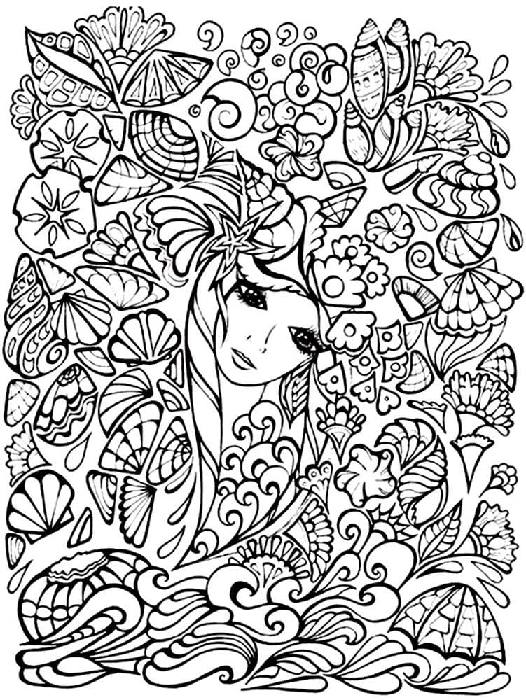 complex coloring pages for 10 to 12 year old girls print