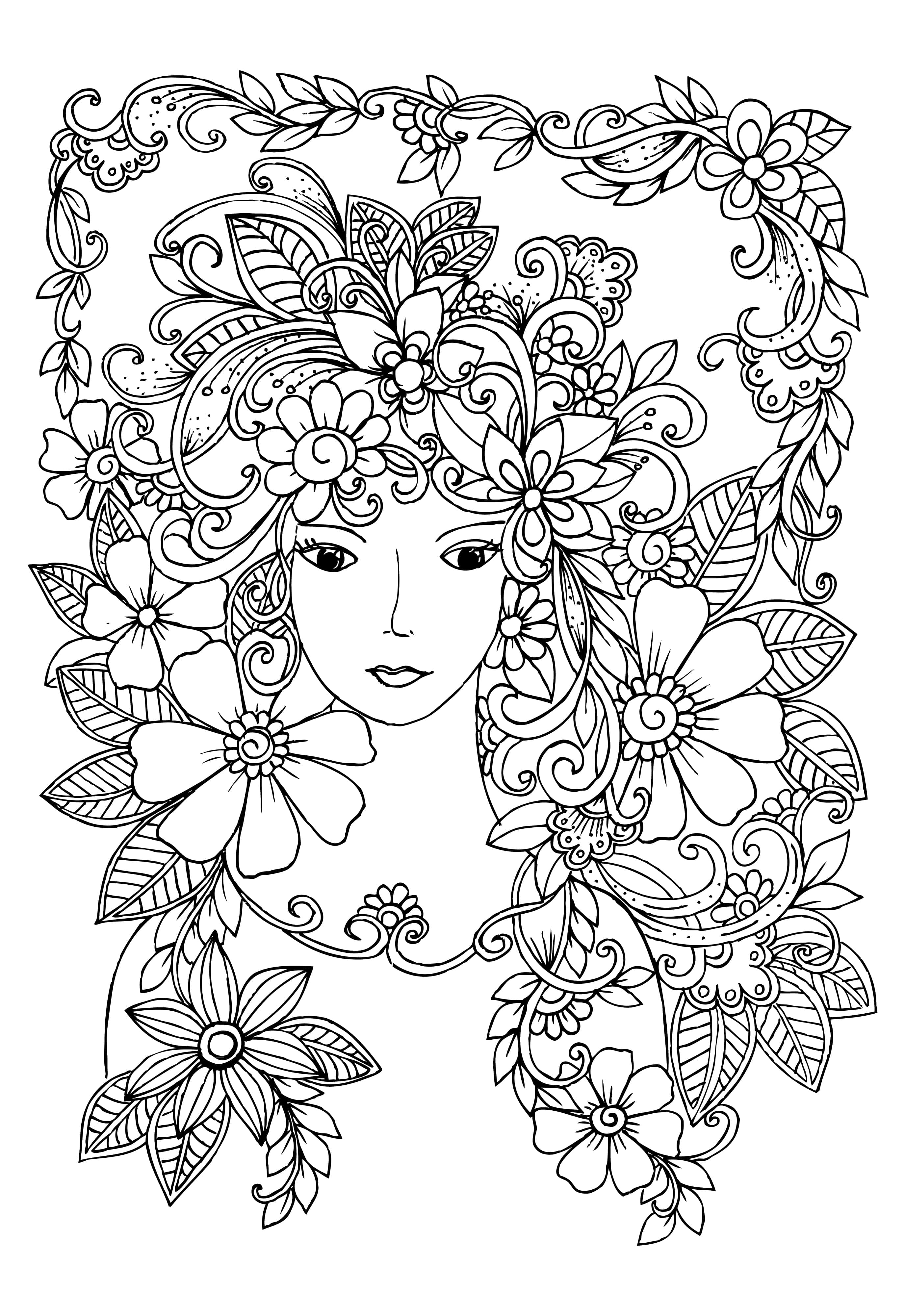 Complex Coloring Pages for 10  to 12 Year Old Girls. Print Them for Free