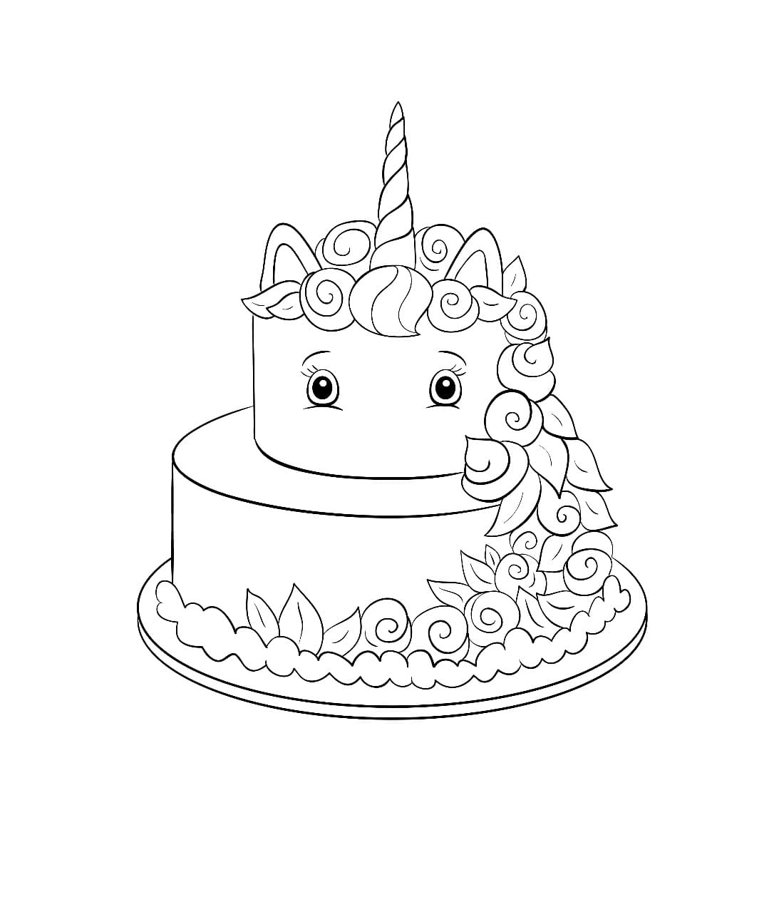 Cake Coloring Pages   20 images for Kids Free Printable